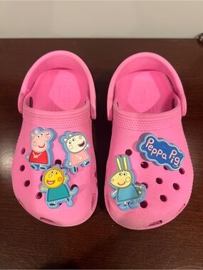 CROCS Kids Pink Peppa Pig Character Clogs little girls toddler 8